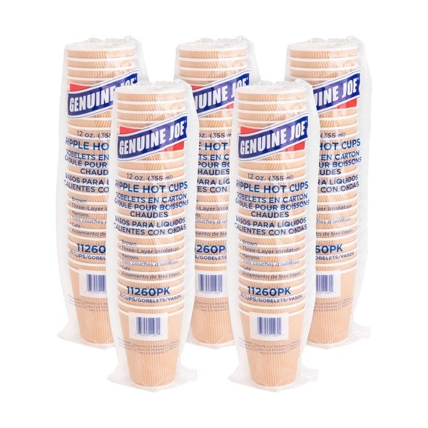 Genuine Joe CUP, RIPPLE, HOT, 12OZ, 5PK GJO11260BD - main